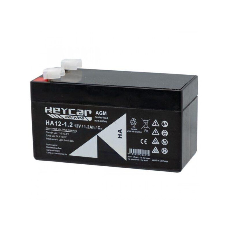 BATERIA 12V 1 2A PLOMO AGM 98x43x52mm HEYCAR BATERIA 12V 1 2A PLOMO AGM 98x43x52mm HEYCAR