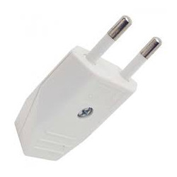 CLAVIJA RECTA BIPOLAR 4mm 10A/250V BLANCA