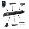 REGLETA 8 TOMAS SCHUKO C/IN RACK 19  EQUIP 333285