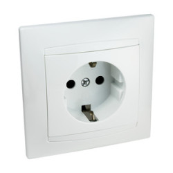 BASE DE ENCHUFE SCHUKO 250V 16A 3680W BLANCA