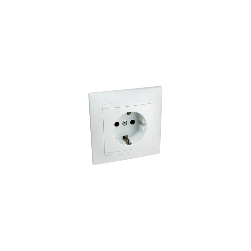 BASE DE ENCHUFE SCHUKO 250V 16A 3680W BLANCA BASE DE ENCHUFE SCHUKO 250V 16A 3680W BLANCA