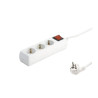 BASE DE ENCHUFE 3 TOMAS CABLE 1 5M C/INT BLANCA