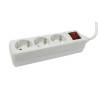 BASE DE ENCHUFE 3 TOMAS CABLE 3M C/INT BLANCA