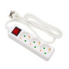 BASE DE ENCHUFE 3 TOMAS CABLE 3M C/INT BLANCA
