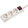 BASE DE ENCHUFE 3 TOMAS CABLE 3M C/INT BLANCA