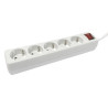 BASE DE ENCHUFE 5 TOMAS CABLE 1 5M C/INT  BLANCA
