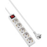 BASE DE ENCHUFE 5 TOMAS CABLE 1 5M C/INT  BLANCA