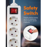 BASE DE ENCHUFE 5 TOMAS CABLE 1 5M C/INT  BLANCA