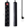 BASE DE ENCHUFE 5 TOMAS CABLE 1 5M C/INT  NEGRO