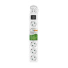 BASE DE ENCHUFE 6 TOMAS CABLE 1 5M C/INT  BLANCA