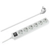 BASE DE ENCHUFE 6 TOMAS CABLE 1 5M C/INT  BLANCA