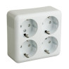 BASE 4 TOMAS SCHUKO 250V 16A CUADRADA SIN CABLE