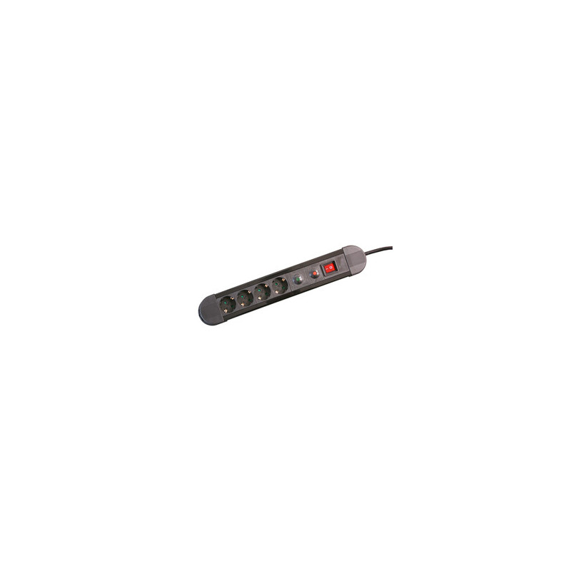 REGLETA PROTECCION 4 TOMAS CABLE 1 5M C/INT NEGRO