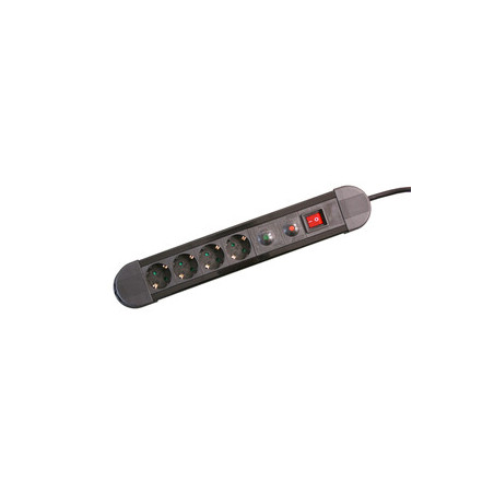 REGLETA PROTECCION 4 TOMAS CABLE 1 5M C/INT NEGRO
