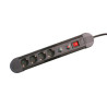 REGLETA PROTECCION 4 TOMAS CABLE 1 5M C/INT NEGRO