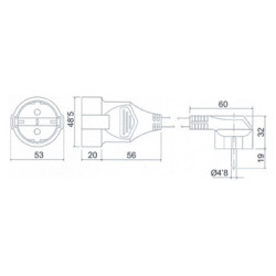 PROLONGADOR SCHUKO M-H CABLE 3X1 5mm 2m BLANCO