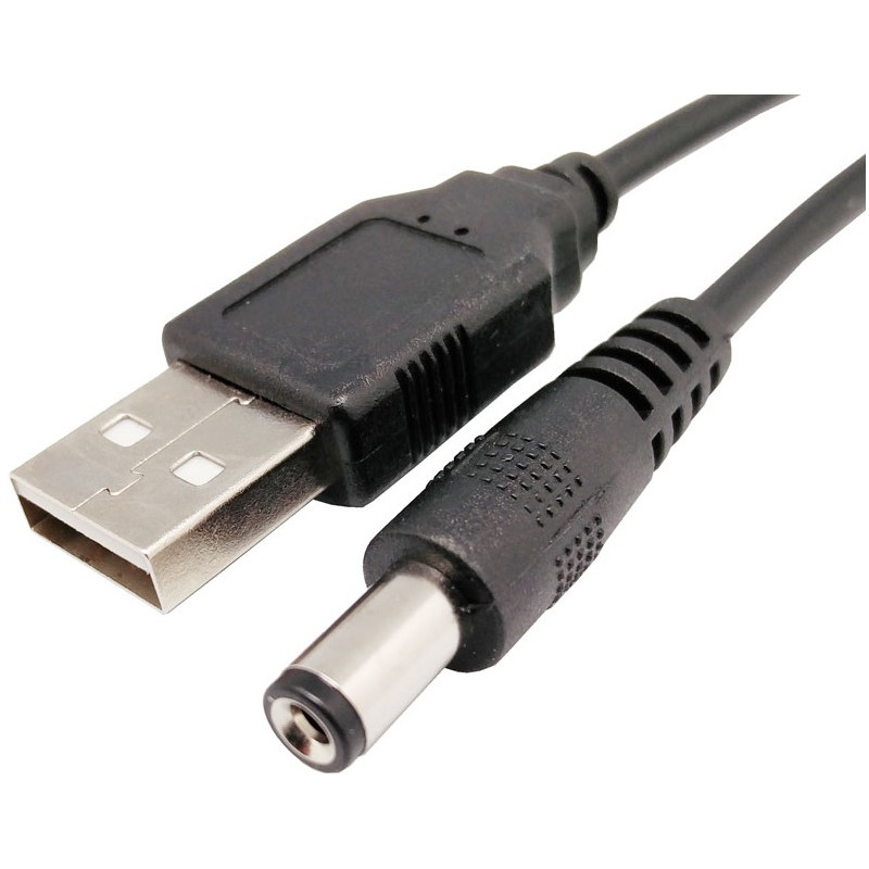 CABLE USB MACHO A JACK ALIMENTACION 5 5x2 1MM 1M 