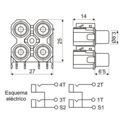 BASE COAXIAL HEMBRA 4 RCA