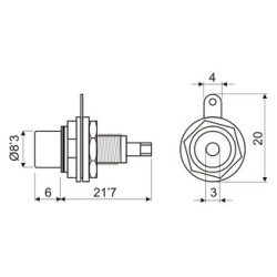BASE COAXIAL RCA HEMBRA NEGRA