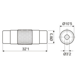 CONECTOR DOBLE HEMBRA RCA METALICA 
