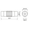 CONECTOR DOBLE HEMBRA RCA METALICA 