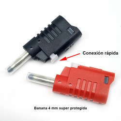 BANANA SEGURIDAD 4MM NEGRA/ROJA