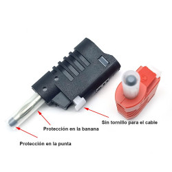 BANANA SEGURIDAD 4MM NEGRA/ROJA