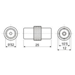 ADAPTADOR COAXIAL DOBLE MACHO