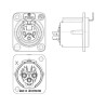 CONECTOR CANON/XLR HEMBRA CHASIS NEUTRIX NC3FD-LX