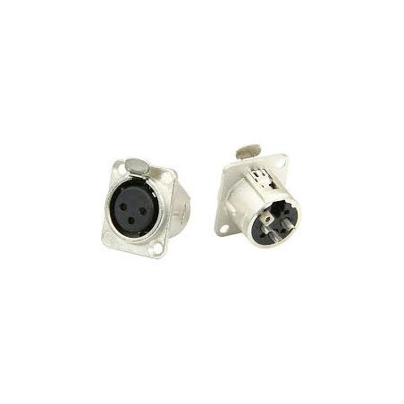 CONECTOR CANON/XLR HEMBRA PARA CHASIS 3 PIN