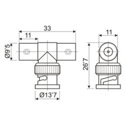 ADAPTADOR BNC MACHO A 2 BNC HEMBRA