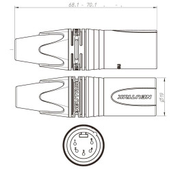 CONECTOR XLR CANON MACHO 5 PINES NEUTRIK NC5MXX