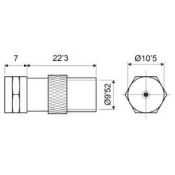 ADAPTADOR F MACHO A TV MACHO 9 5MM