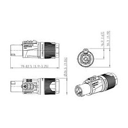 CONECTOR SPEAKON NEUTRIK NL4FXX-WS