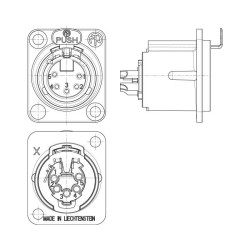 CONECTOR CANON CHASIS 5 PINES NEUTRIK NC5FD-LX