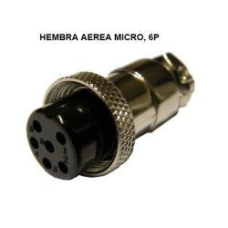 CONECTOR MICROFONO HEMBRA 6P AEREA