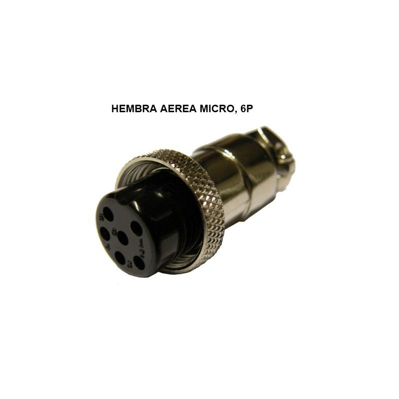 CONECTOR MICROFONO HEMBRA 6P AEREA CONECTOR MICROFONO HEMBRA 6P AEREA