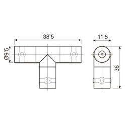 CONECTOR BNC EN T 3 HEMBRAS