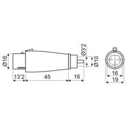 ADAPTADOR RCA HEMBRA A 3P MICRO HEMBRA