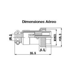 CONECTOR MICRO MACHO 6P AEREO