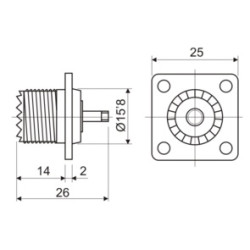 BASE CHASIS PL-259 TORNILLO