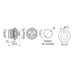 CONECTOR  EMISORA 5 PINES CHASIS