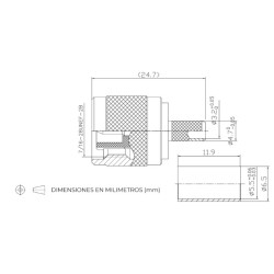 CONECTOR TNC MACHO CRIMPAR RG58