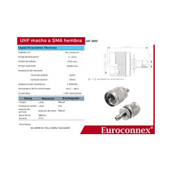 ADAPTADOR SMA HEMBRA - UHF MACHO