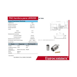 CONECTOR TNC HEMBRA  AEREA RG58