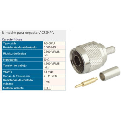 CONECTOR N MACHO RG-58 CRIMPAR