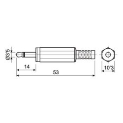 CONECTOR JACK 3 5 MONO PLASTICO AEREO