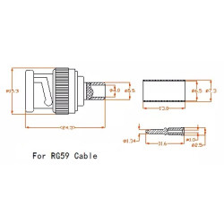 CONECTOR BNC MACHO CRIMPAR RG59 UG-1761