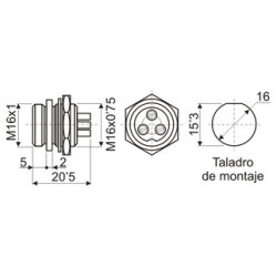 CONECTOR MICRO CHASIS MICRO 6P
