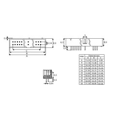 CONECTOR IDC MACHO CHASIS 10 VIAS